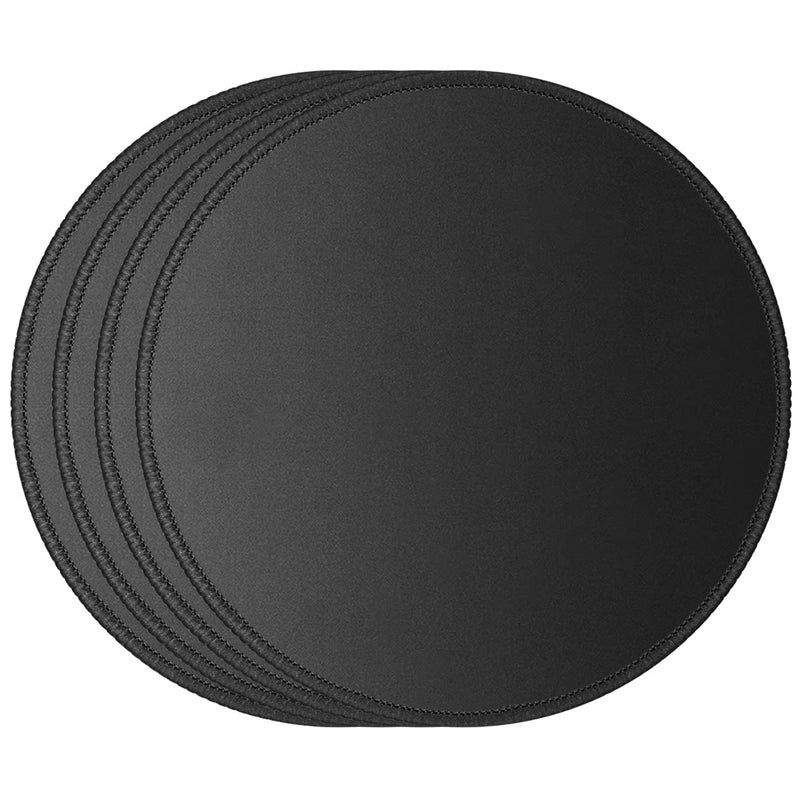 JIKIOU 4 Pack Computer Mouse Pad with Non-Slip Rubber Base, Premium-Textured Mousepads Bulk with Stitched Edges, Mouse Pads Pack for Computers, Laptop, PC, Office & Home, 7.9x7.9 inches, 3mm, Black - Image 1